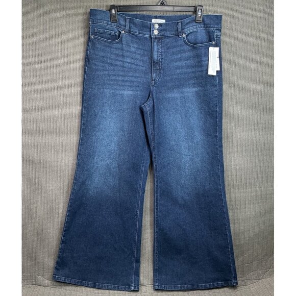 Sofia Jeans Denim - Sofia Jeans Margot Womens Size 18 Blue Wide Leg Super High-Rise Denim Jeans